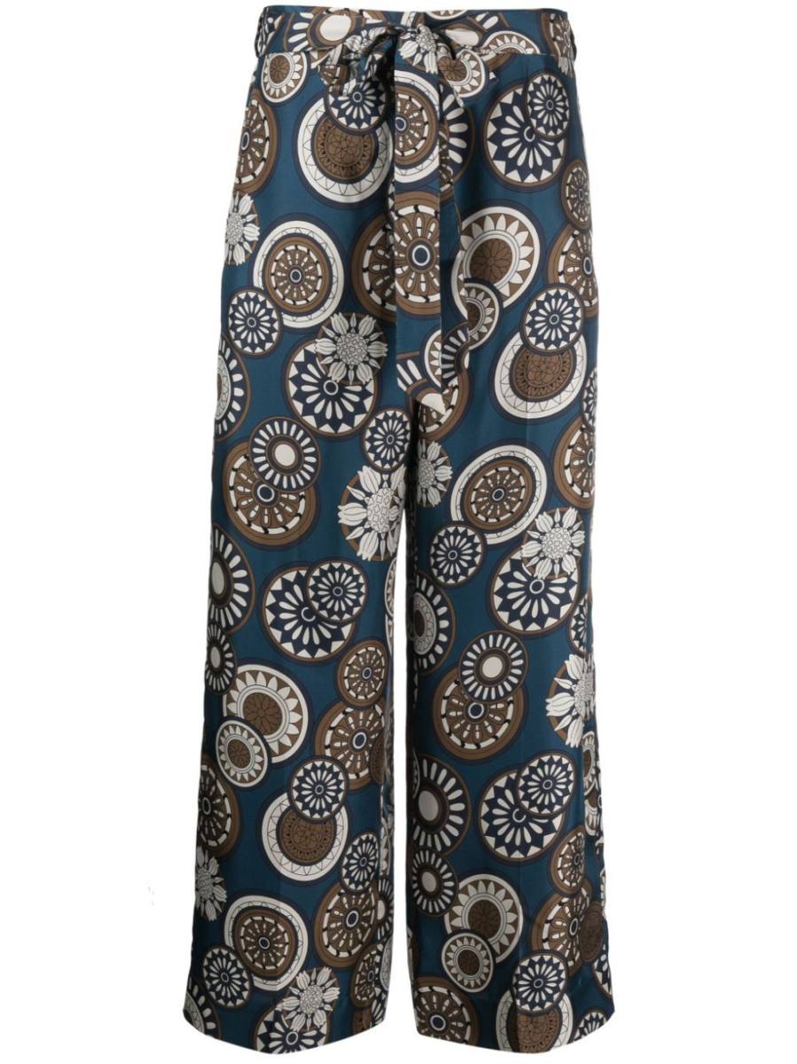 graphic-print silk palazzo pants