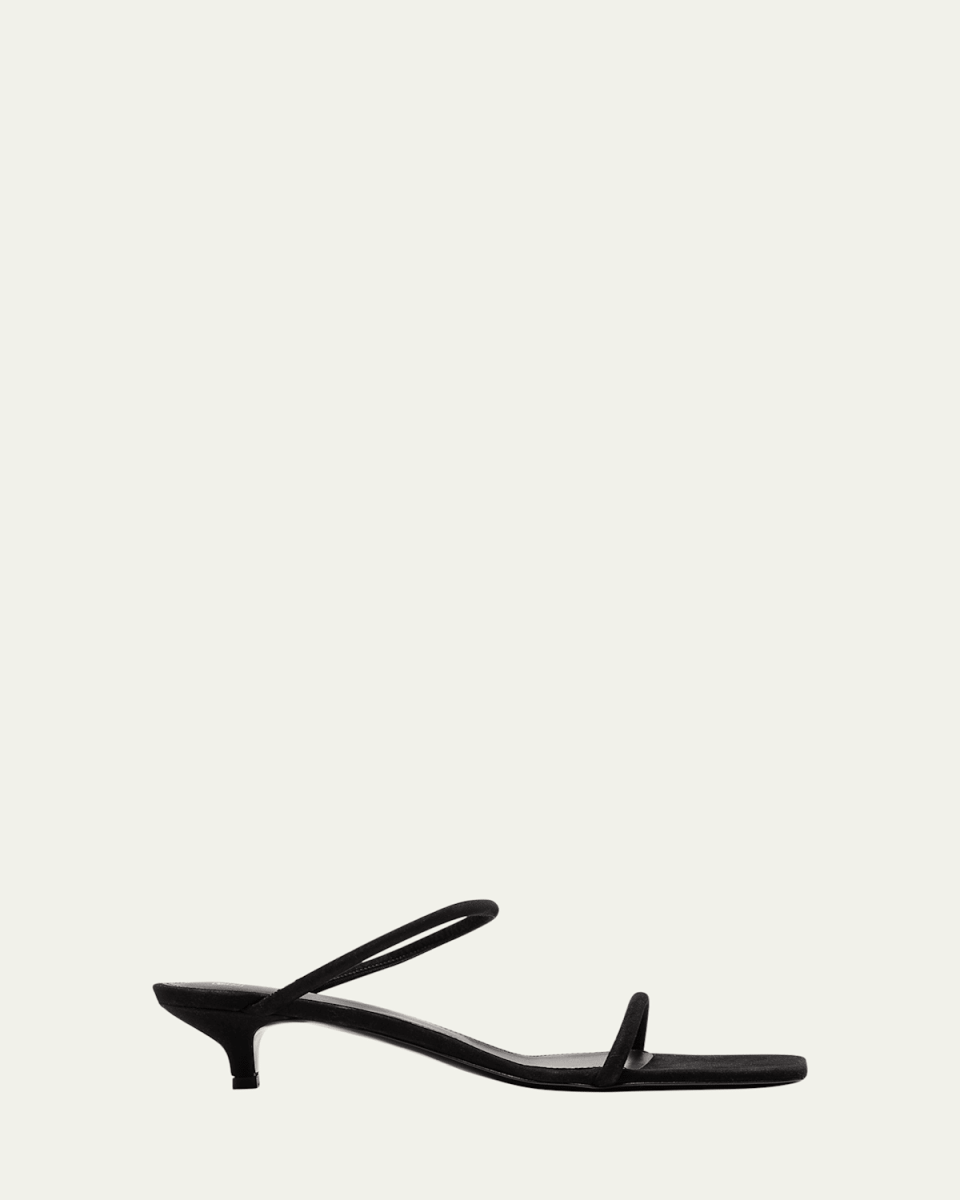 Minimalist Suede Dual-Band Slide Sandals