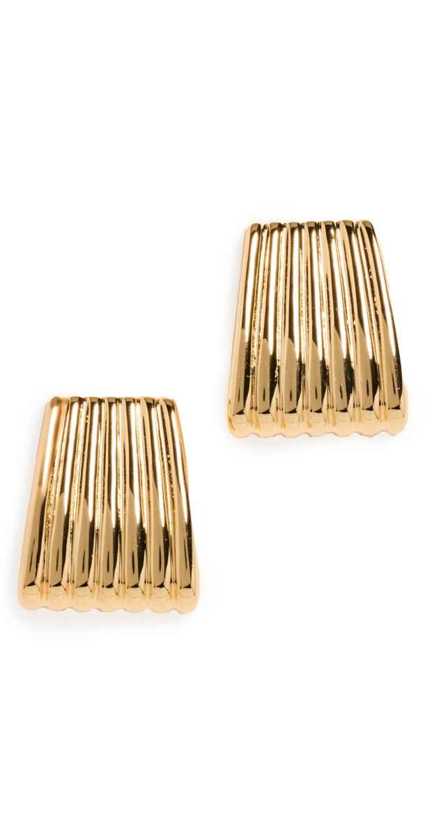 Heaven Mayhem Ribbed Maxi Gold Earrings Gold