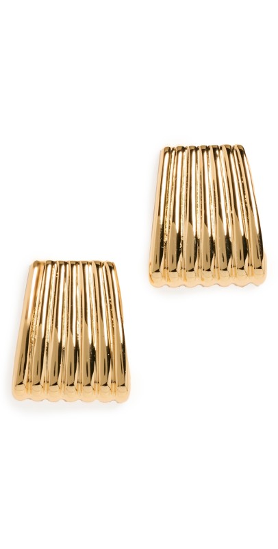 Heaven Mayhem Ribbed Maxi Gold Earrings Gold