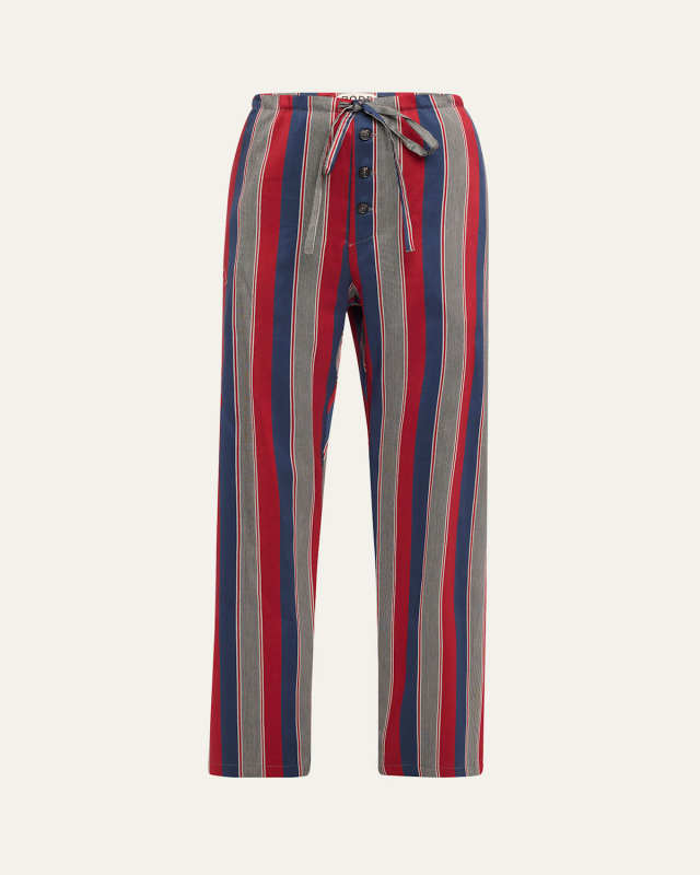 Marina Striped Straight-Leg Pajama Pants