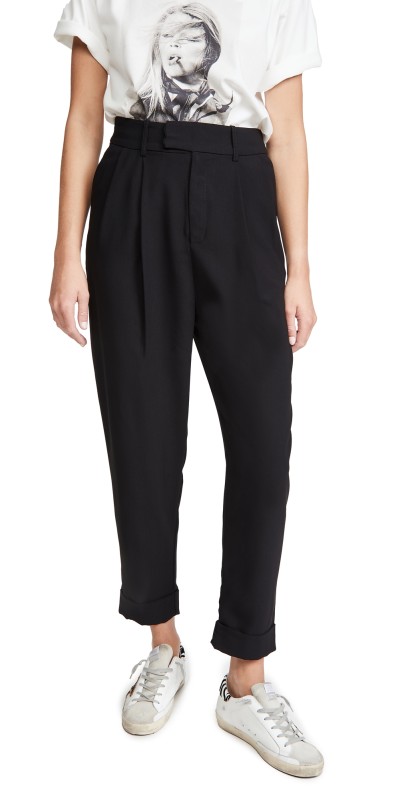 BB Dakota Crop Motion Pleat Crop Pants Black