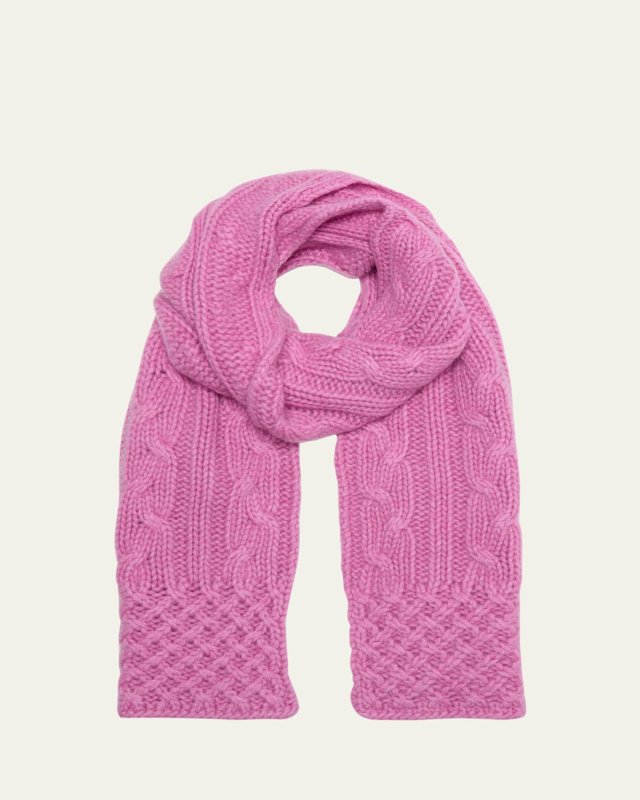 Cable Knit Cashmere Scarf