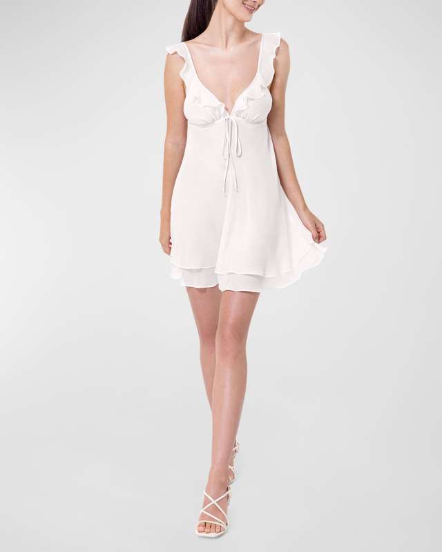 Angel Ruffle Silk Chiffon Chemis