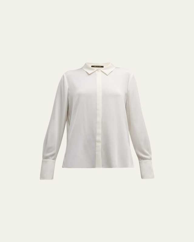 Larissa Split-Cuff Button-Down Blous