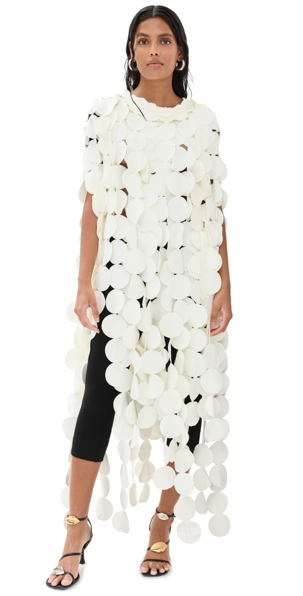 A. W.A. K.E. MODE Multi Circle Layered Cape Top Ivory