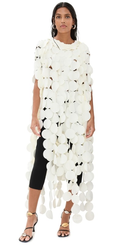 A. W.A. K.E. MODE Multi Circle Layered Cape Top Ivory