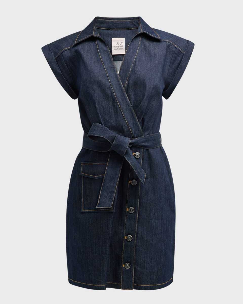 Tena Belted Denim Shirtdress