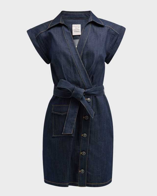 Tena Belted Denim Shirtdress