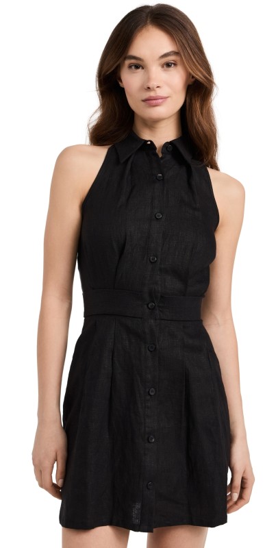 HEVRON Domino Mini Dress Black