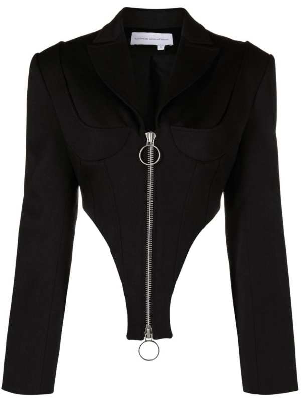 cropped zip-up blazer