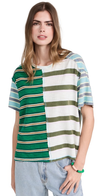 Free People Get Real Tee Green Combo