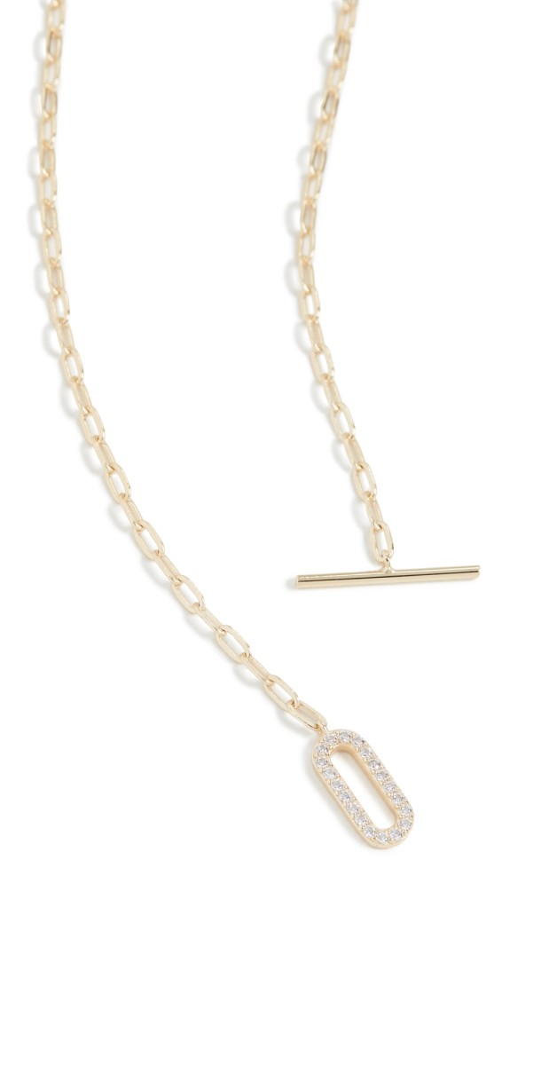 SHASHI Jade Pave Necklace Gold