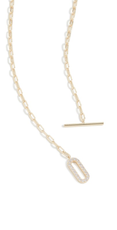 SHASHI Jade Pave Necklace Gold