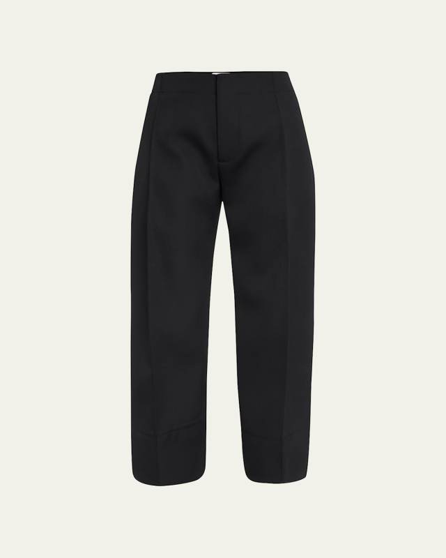 Cropped Wool Flare Pants