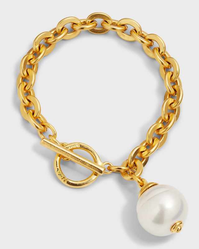 Chain Bracelet with Pearly Drop