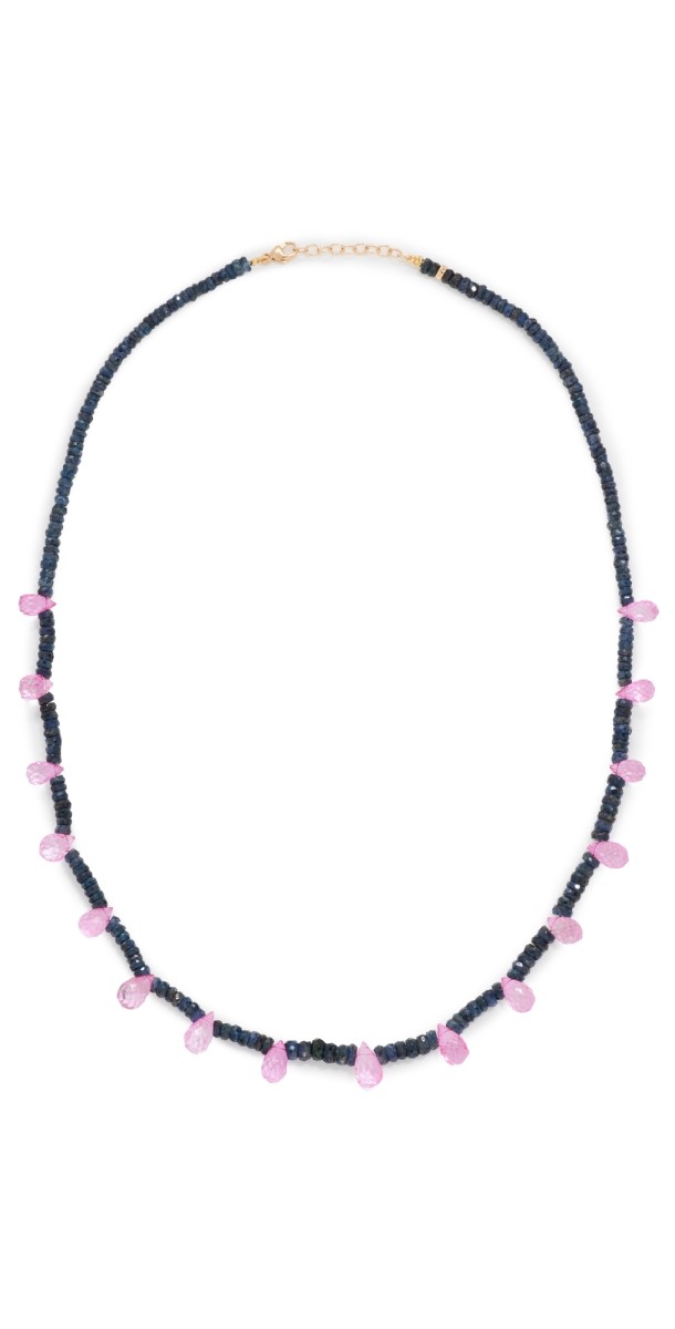 JIA JIA 14k Sapphire Pink Topaz Candy Necklace Navy Blue/Pink