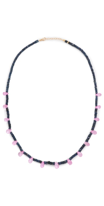 JIA JIA 14k Sapphire Pink Topaz Candy Necklace Navy Blue/Pink