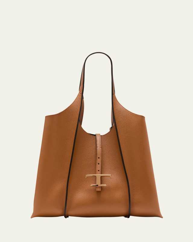 Medium Leather T Timeless Tote Shopping Bag