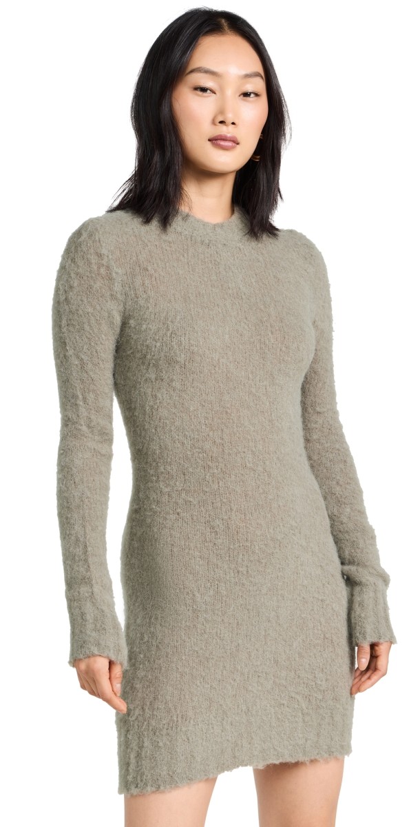 AMI Brushed Alpaca Dress Taupe