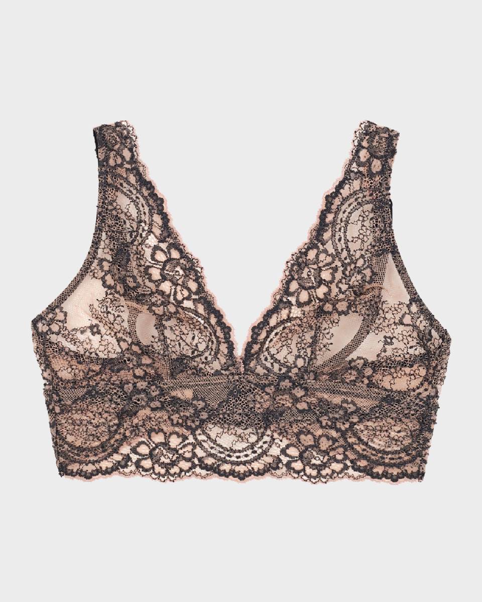 Farah Soft Floral Lace Plunge Br