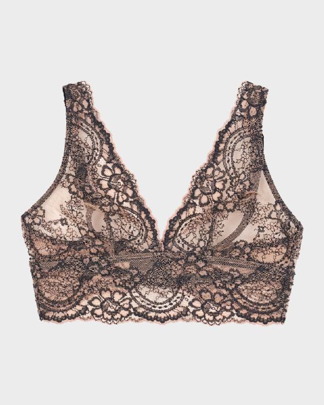 Farah Soft Floral Lace Plunge Br
