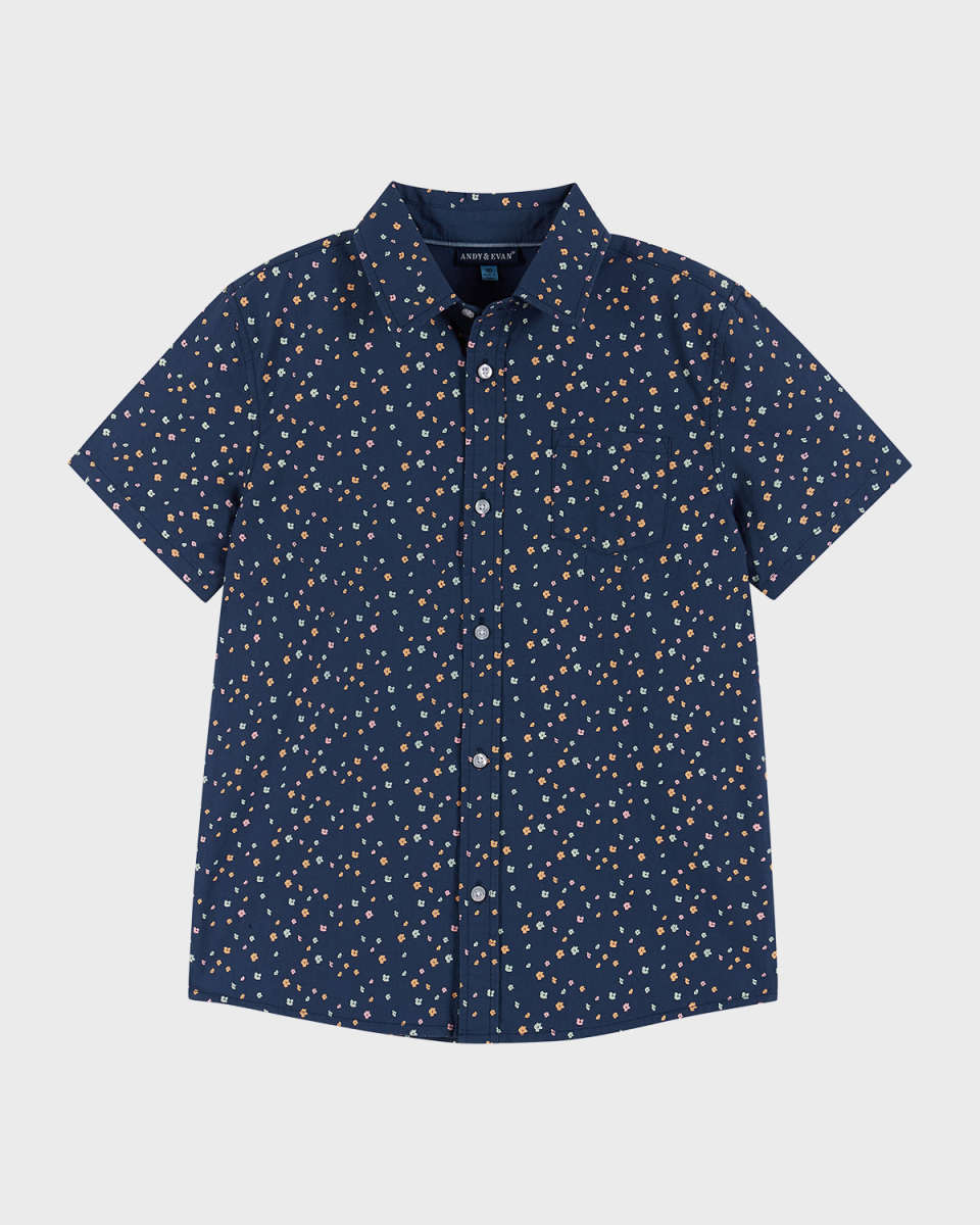 Boy's Floral-Print Polo Shirt, Size 2T-7