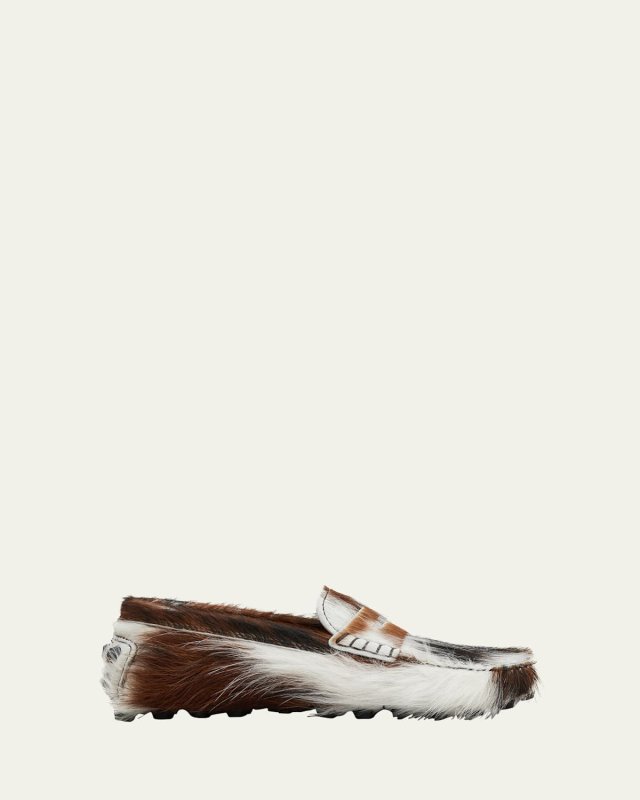 Gommino Calf Hair Penny Driver Loafers