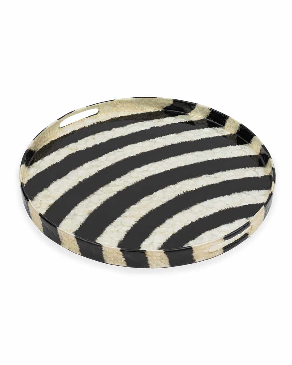 Extra Large Striped Capiz Tray