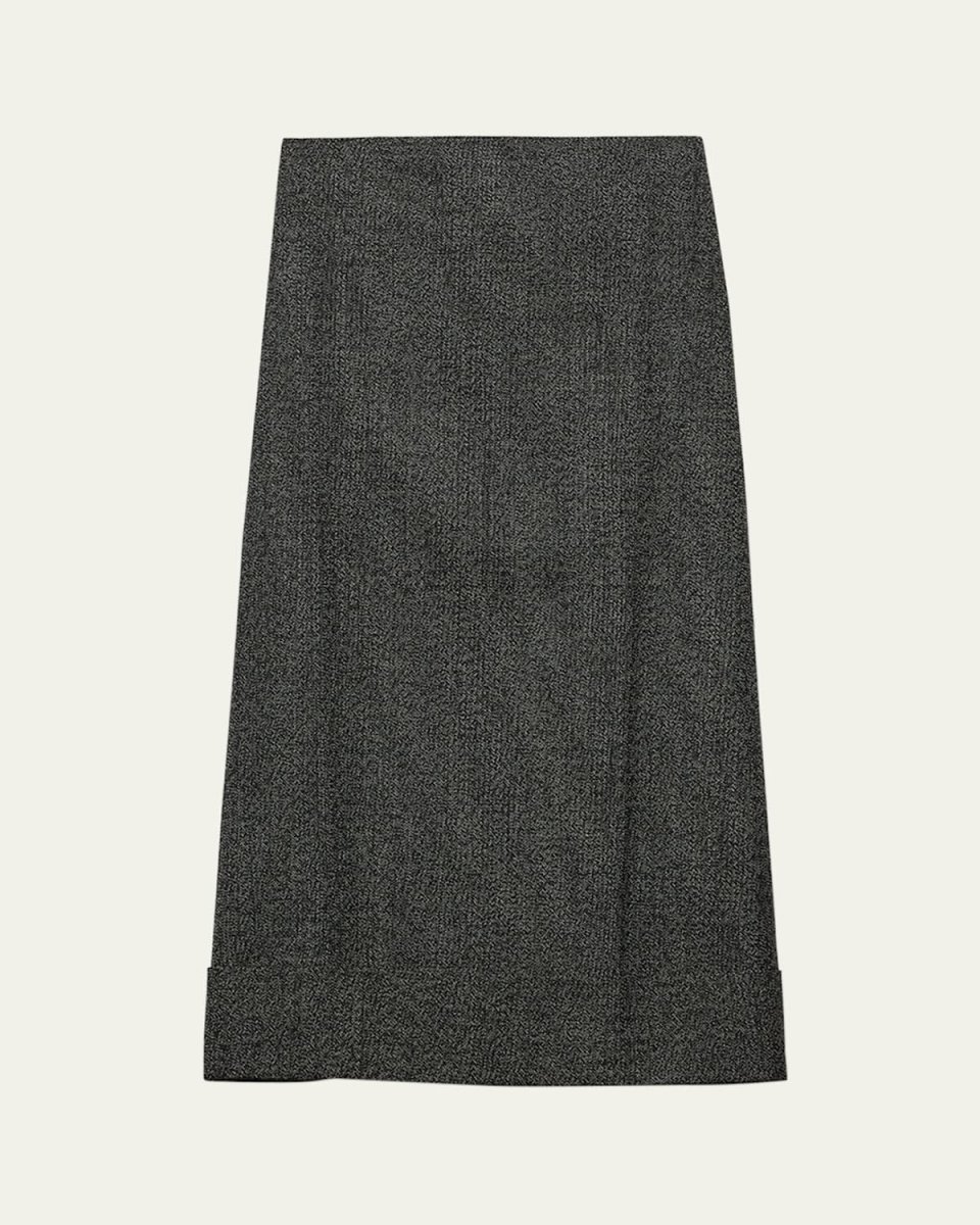 Mouline Wool Midi Skirt