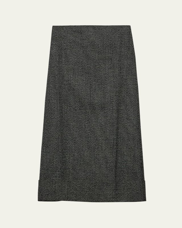 Mouline Wool Midi Skirt
