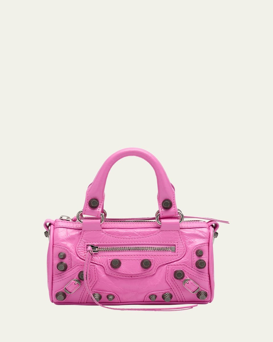 Le Cagole Nano Crushed Leather Crossbody Bag