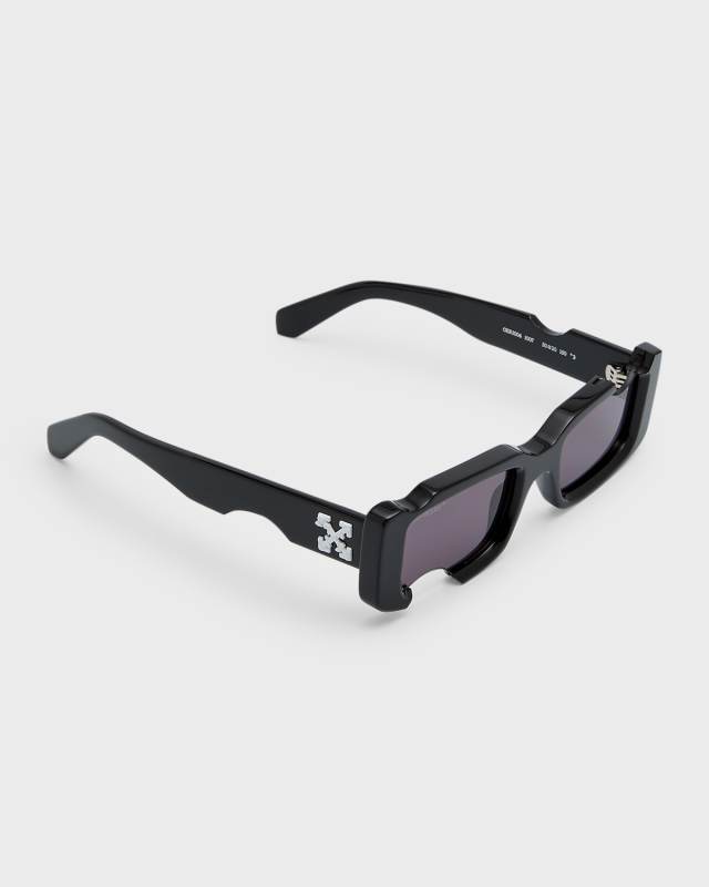 Cade Cut-Out Acetate Rectangle Sunglasses