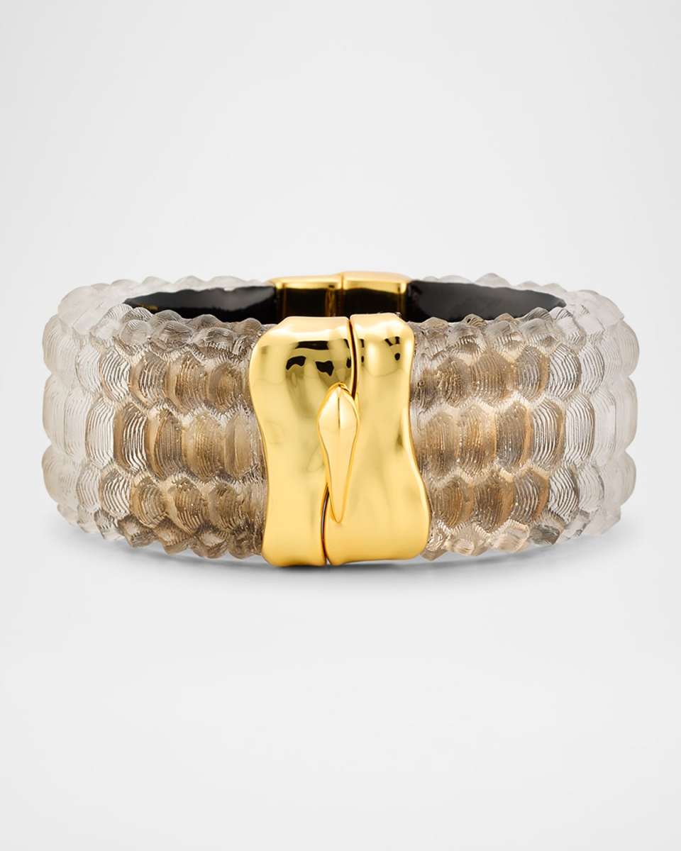Serpent Lucite Wide Hinge Bracelet