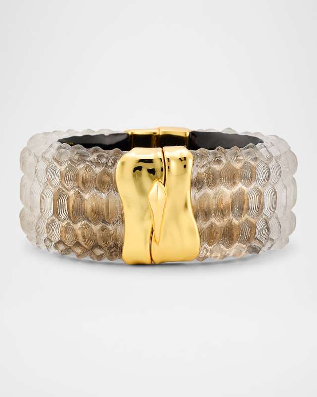 Serpent Lucite Wide Hinge Bracelet