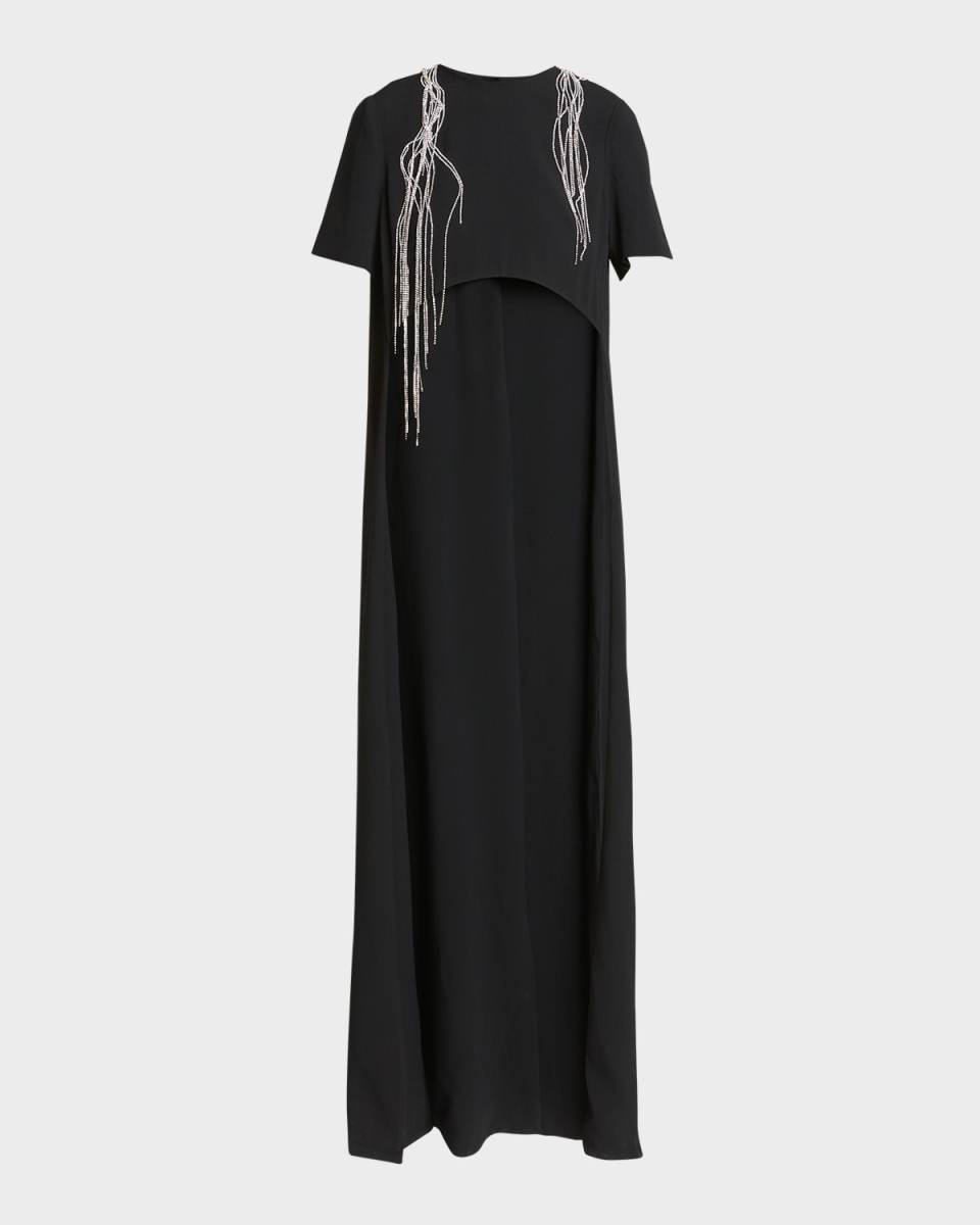 Cecily Crystal Embellished Cape Shirt
