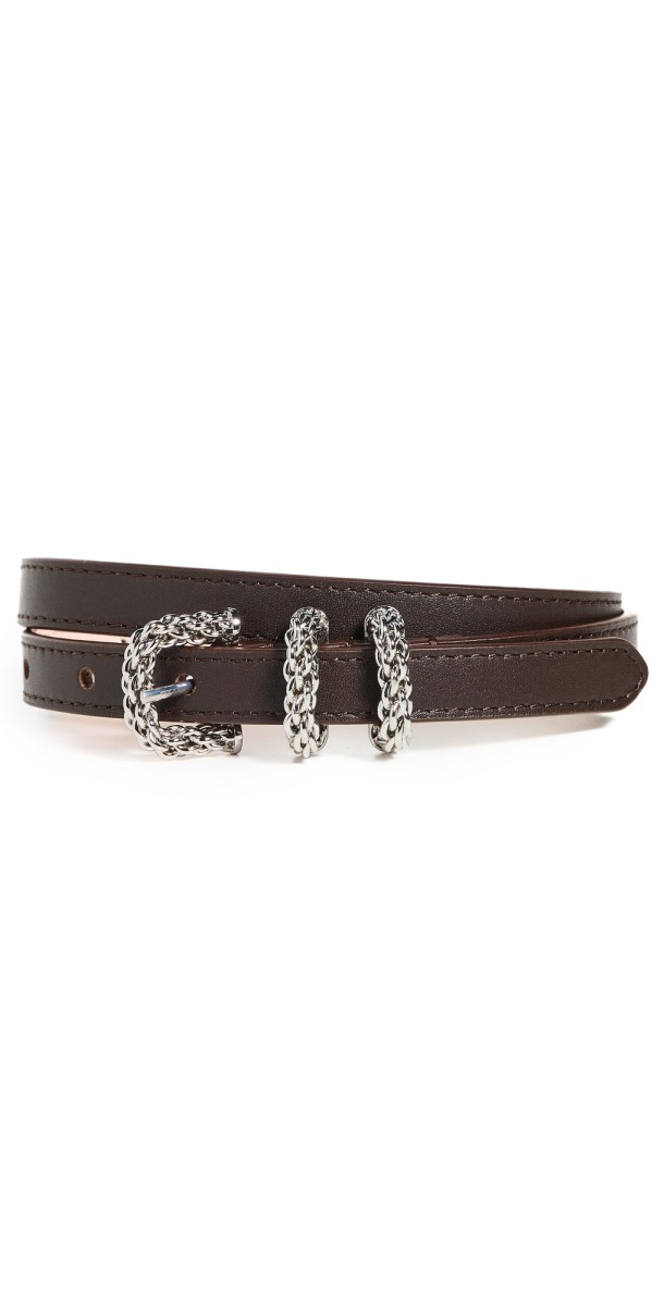 BY FAR Kat Tabac Nappa Leather Belt Tabac