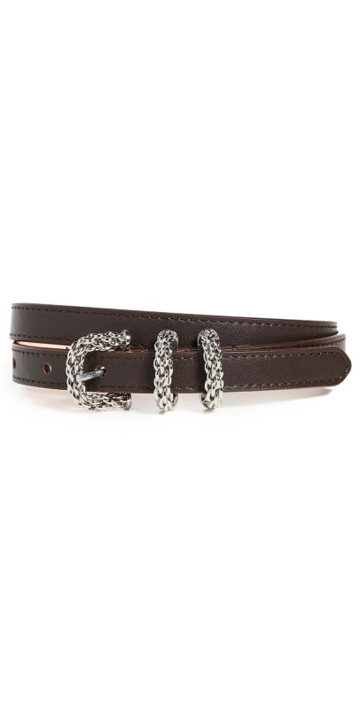 BY FAR Kat Tabac Nappa Leather Belt Tabac