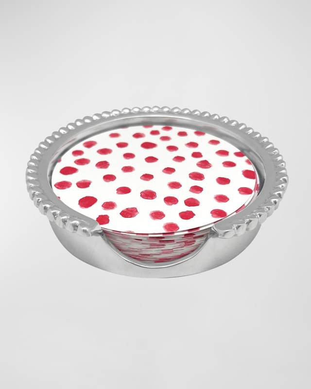 Dotty and Stripe Beaded Coaster Set