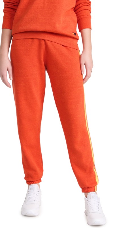 Aviator Nation 5 Stripe Sweatpants Orange/Yellow/Purple