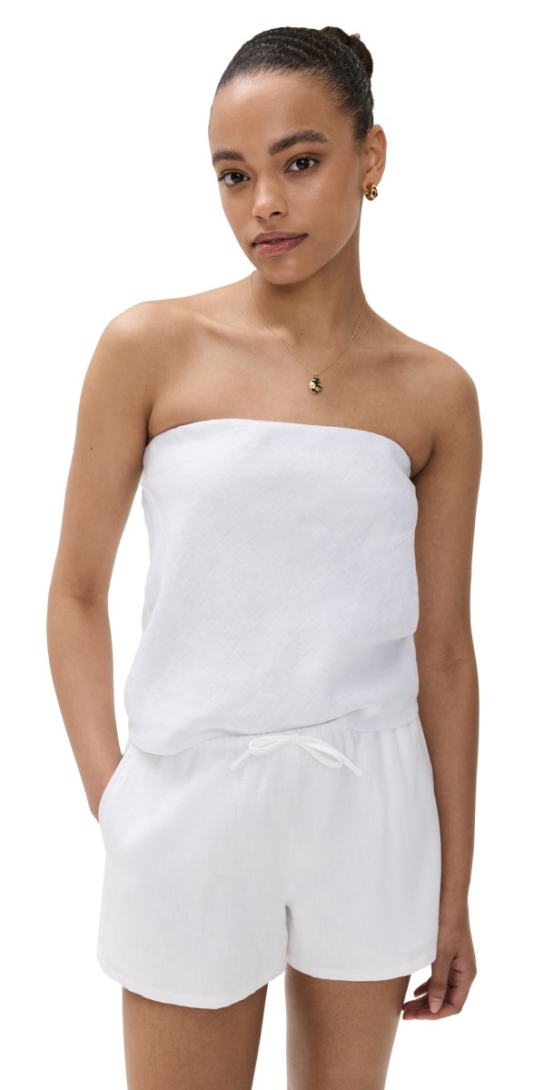 Reformation Spritz Linen Top White