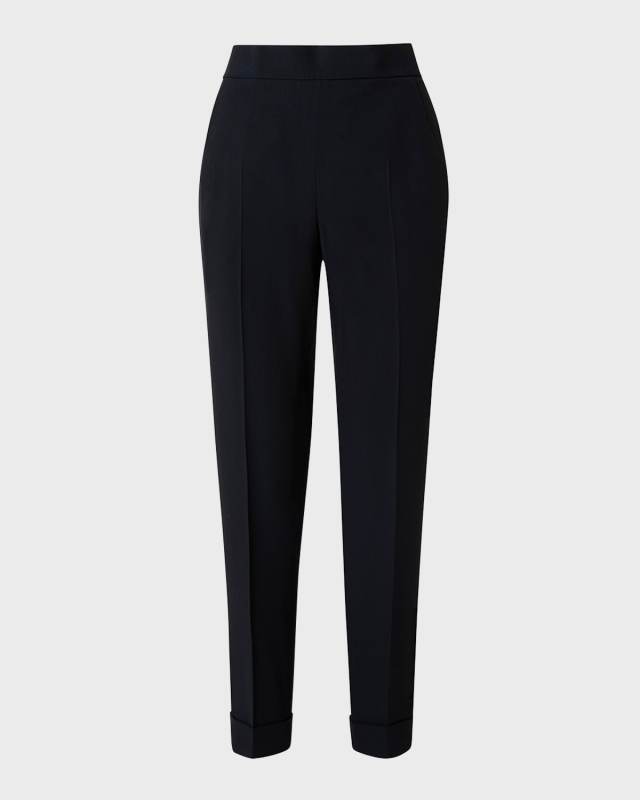Chris Pleated Straight-Leg Pants