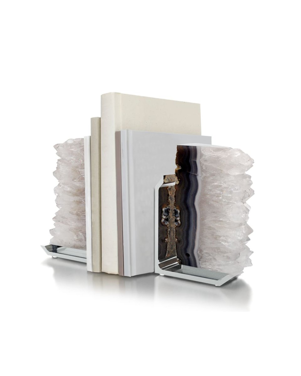 FIM Agate Druzy Bookends
