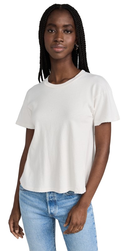 MADEWORN ROCK Solid Crop Tee Vintage White