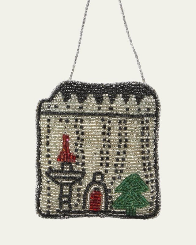 Beaded Bergdorf Building Christmas Ornament