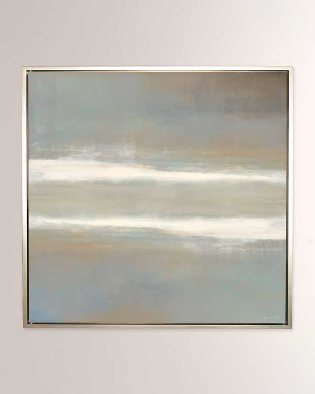 "Serene" Hand-Embellished Giclee, 30" Square