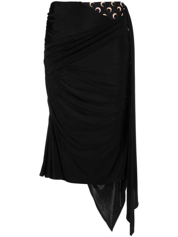draped midi asymmetric skirt