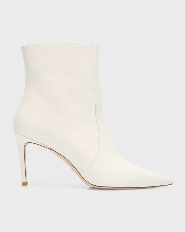Stuart Leather Stiletto Booties