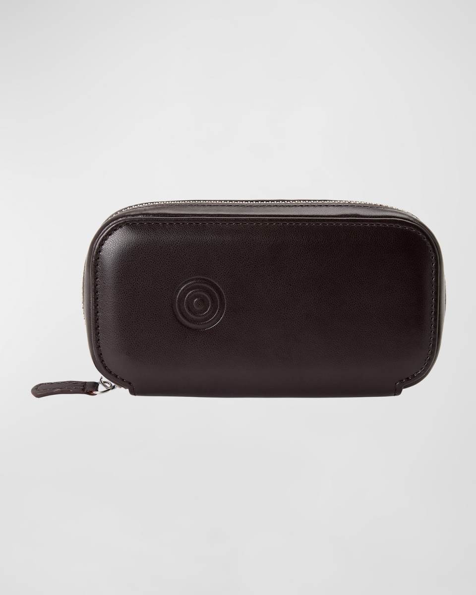 x WM Brown Two-Piece Watch Zip Case