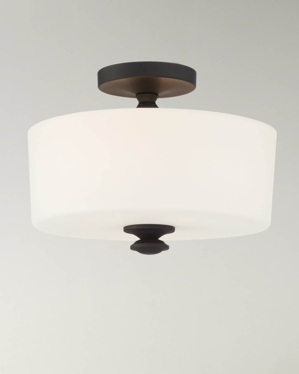 Travis 2-light Black Forged Ceiling Mount